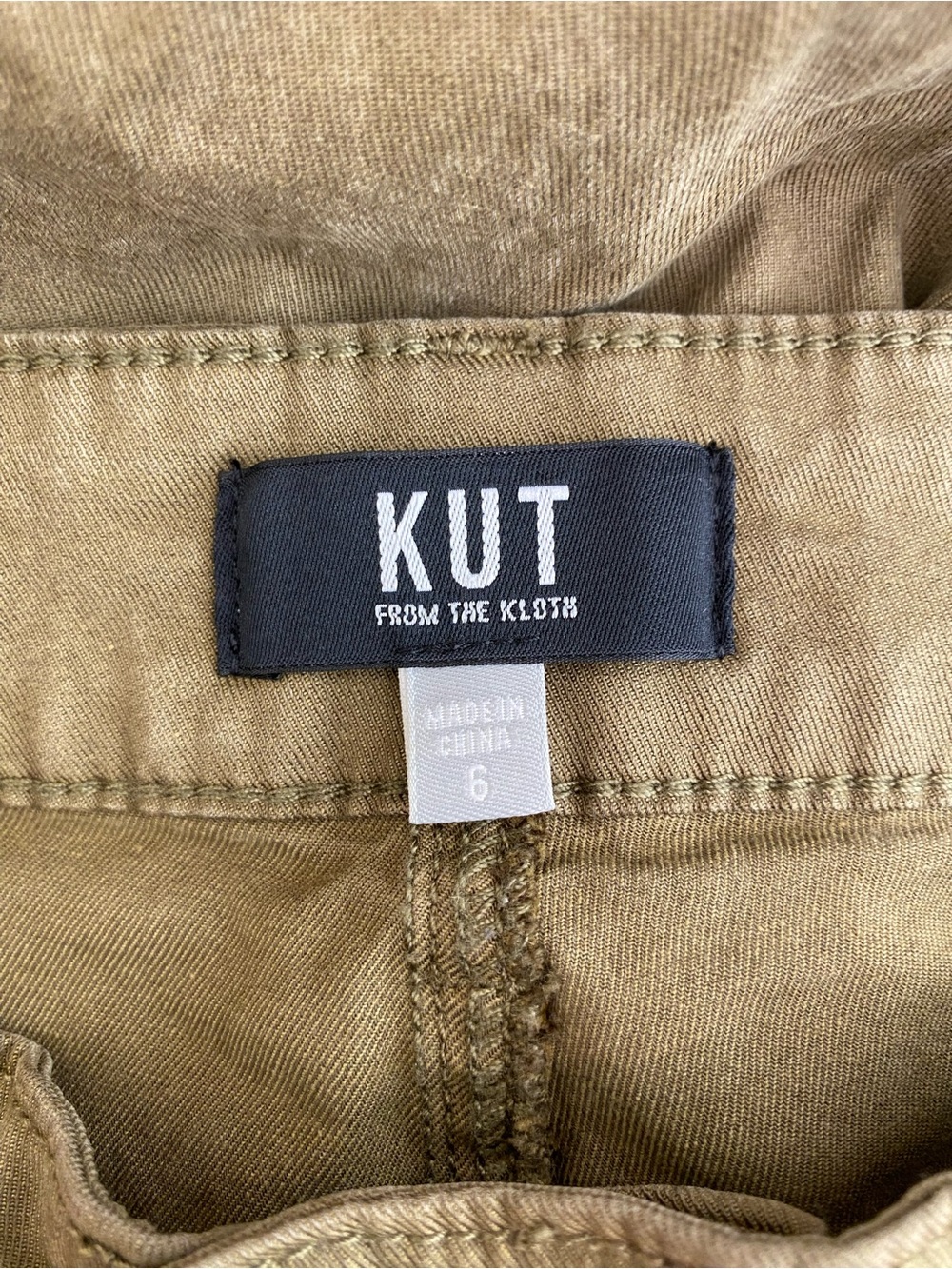 KUT from the Kloth Charlotte High Rise Wide Leg Pants 6 Olive Green Utility - Picture 4 of 9